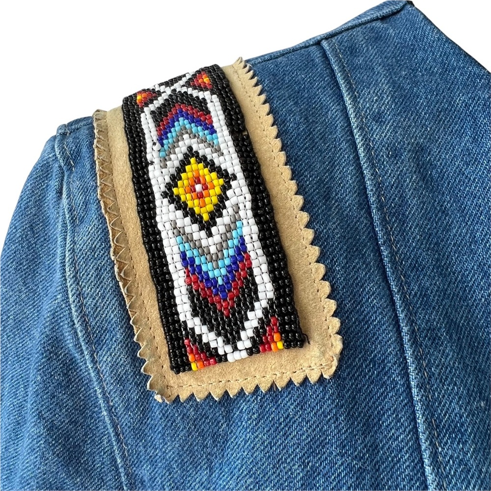 Phoenix USA Frontier Collection Beaded Denim Jacket | L (see measurements) - Picture 6 of 9
